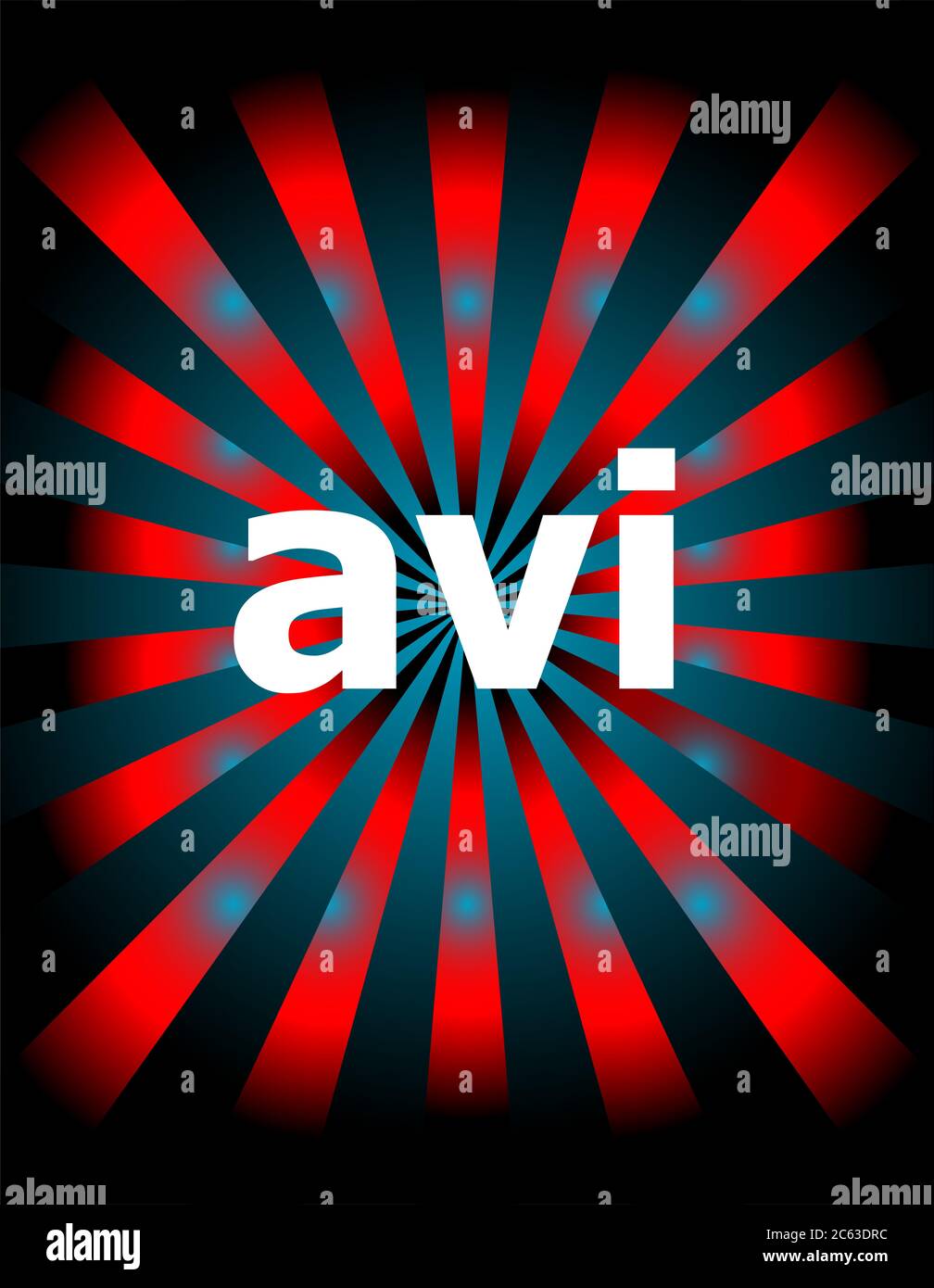 digital concept. avi word on digital screen . Motion rays on abstract ...