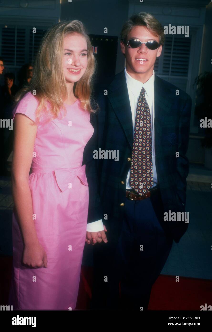 Culver City, California, USA 10th December 1995 Actress Laura Bell Bundy  and actor Hunter Garner attend Sony Pictures' 'Jumanji' Premiere on  December 10, 1995 at Sony Pictures Studios in Culver City, California,