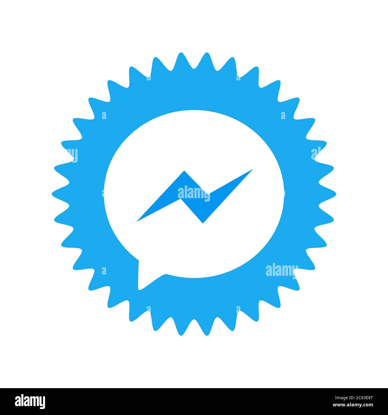 Facebook messenger logo. Faceboook modern social network notification icon. Online Facebook messaging . Kharkiv, Ukraine - June, 2020 Stock Photo