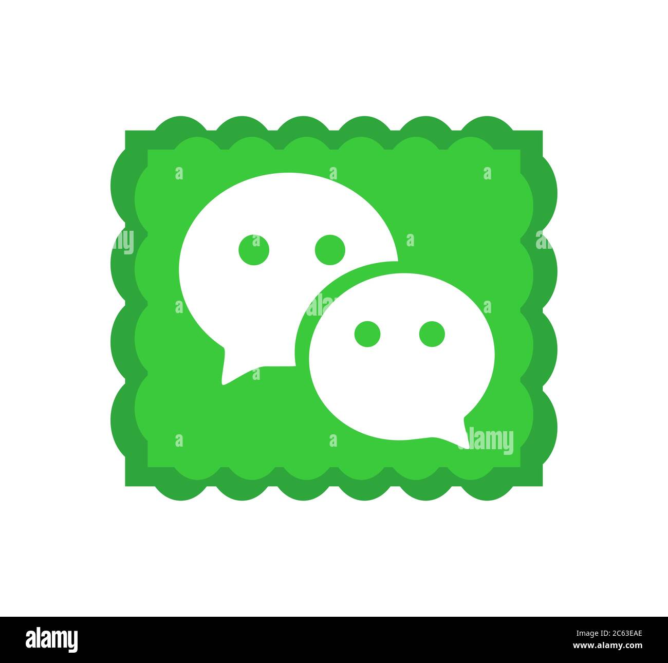 WeChat logo. WeChat is a Chinese multi-purpose messaging, social media and mobile payment app . Kharkiv, Ukraine - June , 2020 Stock Photo