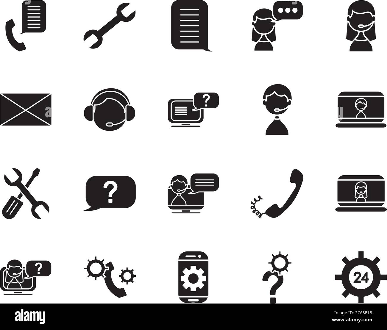 repair tools and support service icon set over white background ...