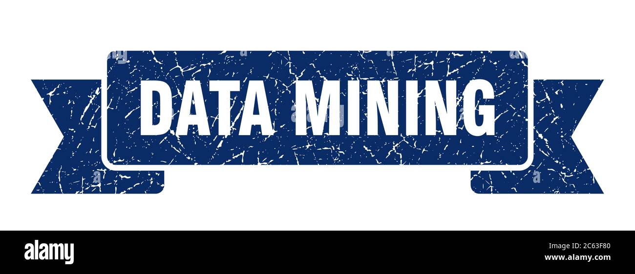 data mining ribbon. data mining grunge band sign. data mining banner Stock Vector