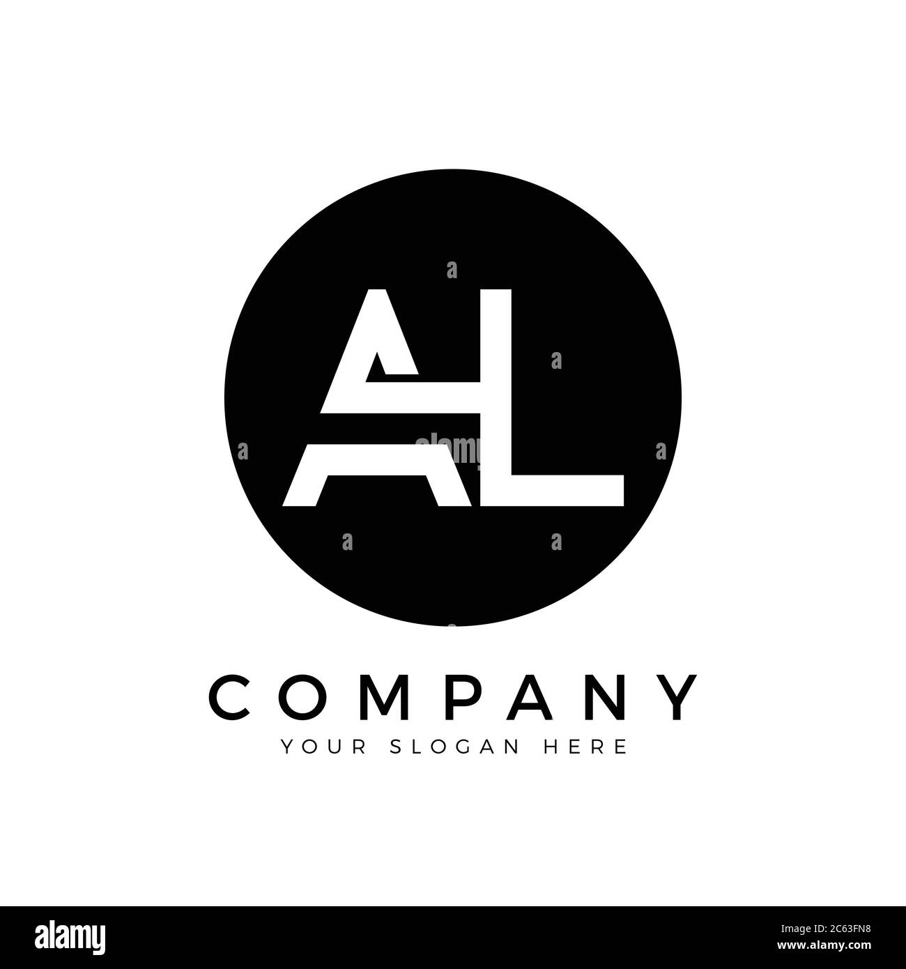 AL Logo Design Business Typography Vector Template. Creative Linked Letter AL Logo Template. AL Font Type Logo Stock Vector