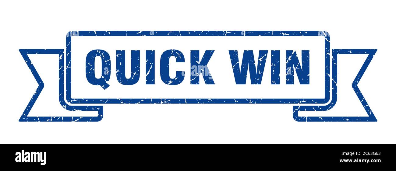 quick win ribbon. quick win grunge band sign. quick win banner Stock