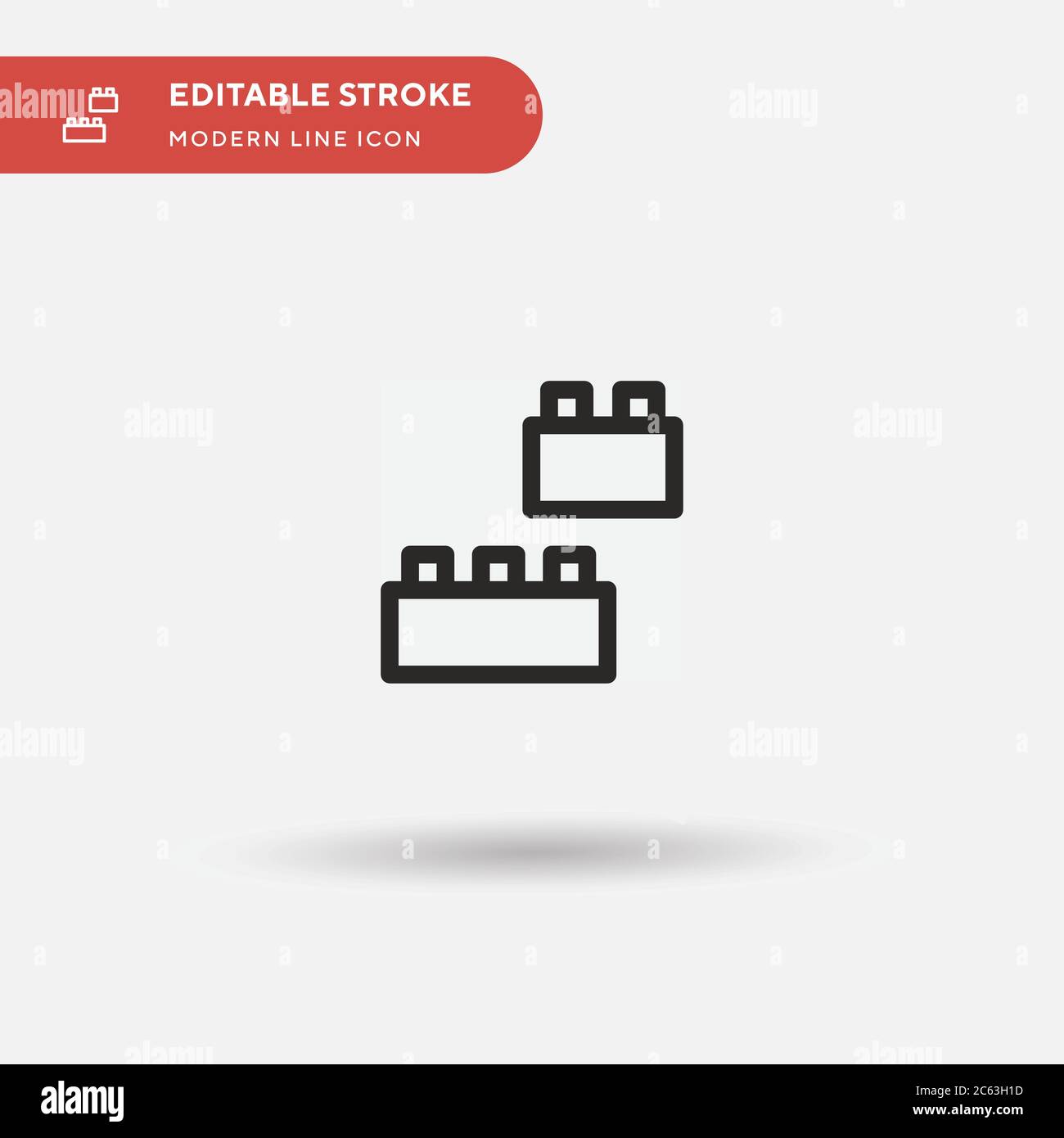 Bricks Simple vector icon. Illustration symbol design template for web mobile UI element. Perfect color modern pictogram on editable stroke. Bricks ic Stock Vector