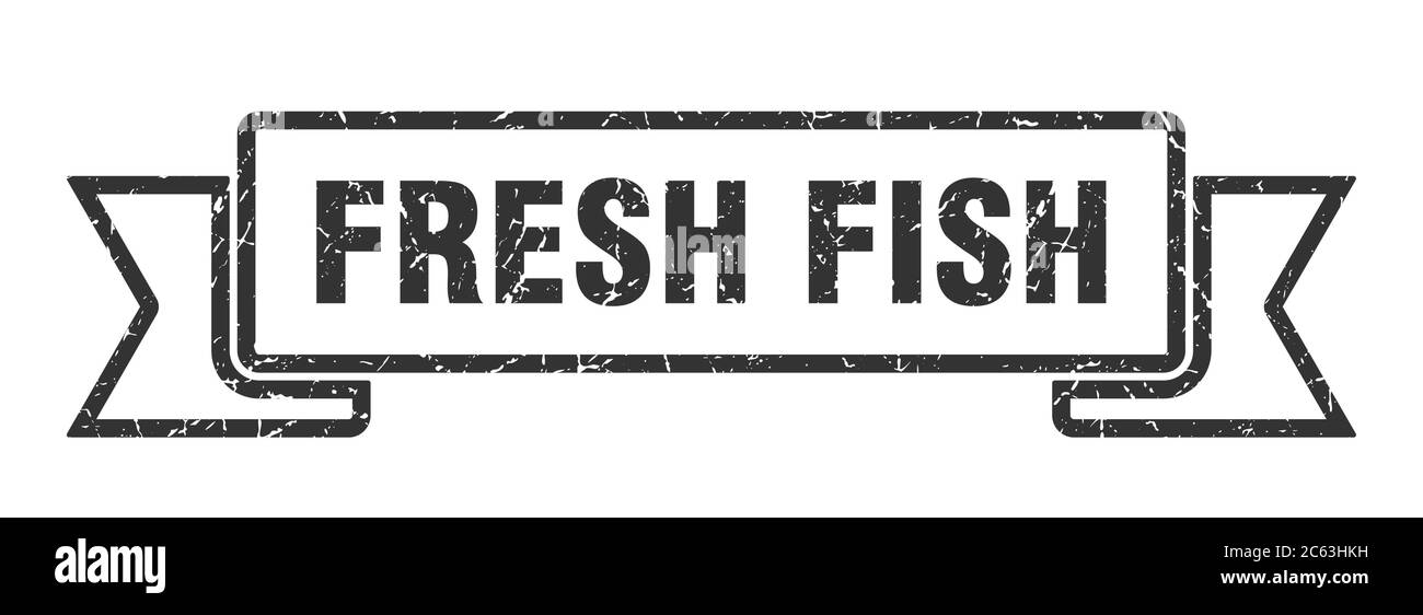 fresh fish ribbon. fresh fish grunge band sign. fresh fish banner Stock