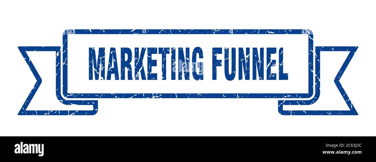 marketing funnel ribbon. marketing funnel grunge band sign. marketing
