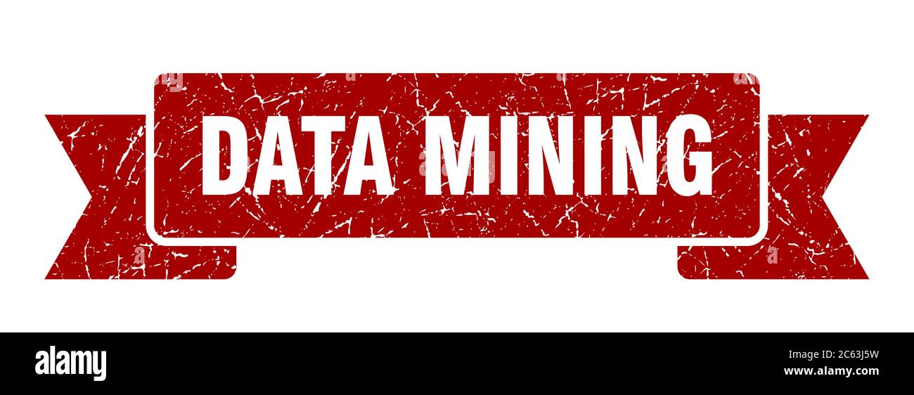 data mining ribbon. data mining grunge band sign. data mining banner Stock Vector
