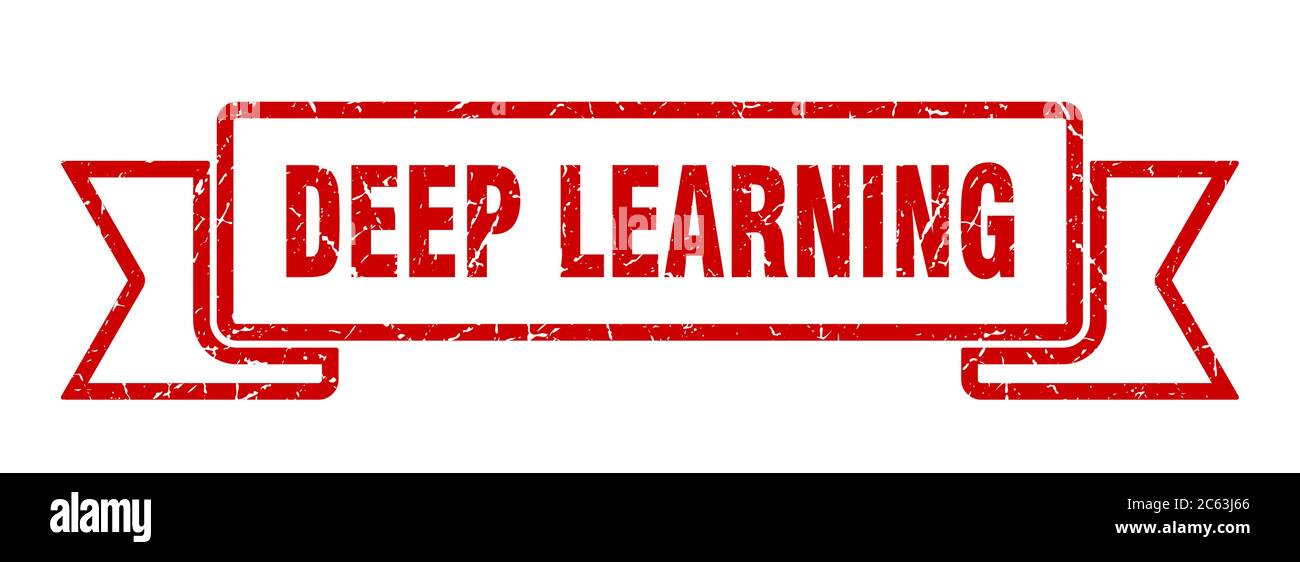 deep learning ribbon. deep learning grunge band sign. deep learning banner Stock Vector