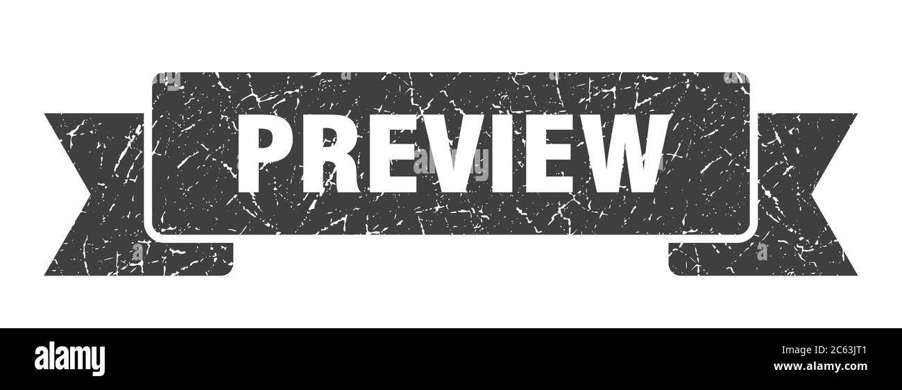 preview ribbon. preview grunge band sign. preview banner Stock Vector