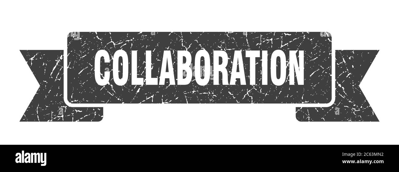 collaboration ribbon. collaboration grunge band sign. collaboration ...