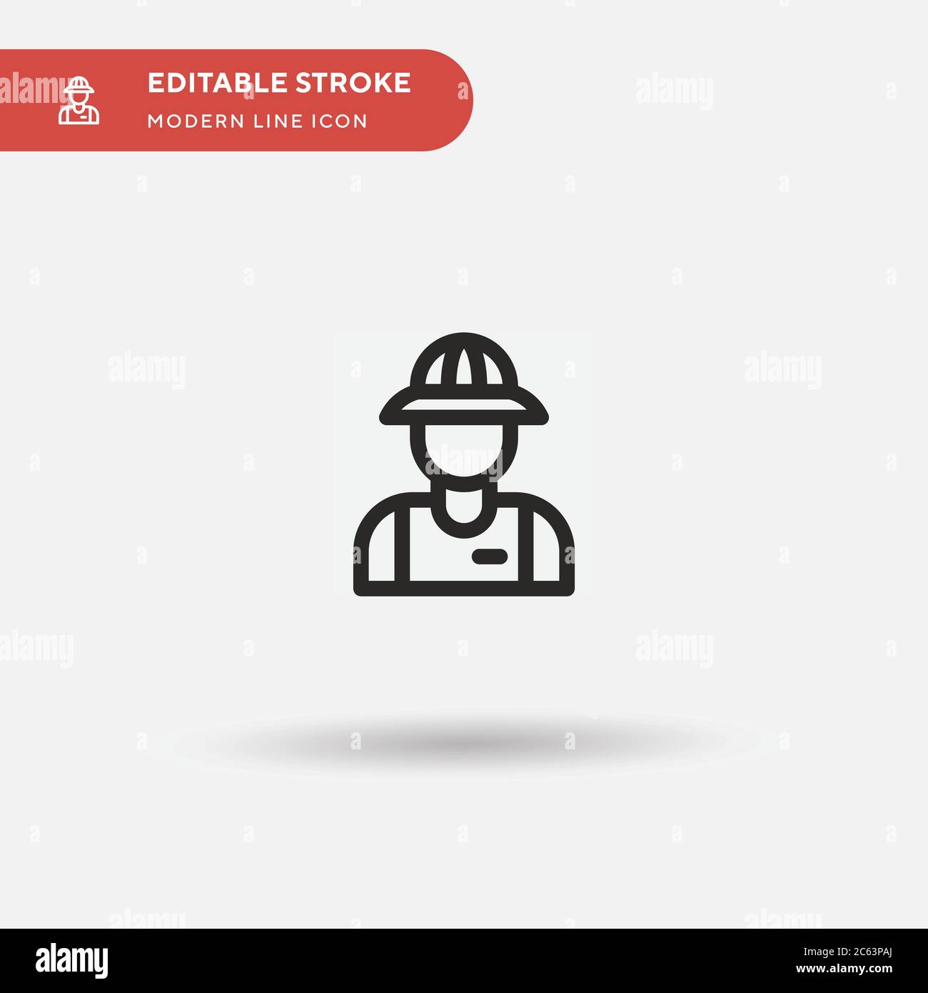 Archeologist Simple vector icon. Illustration symbol design template for web mobile UI element. Perfect color modern pictogram on editable stroke. Arc Stock Vector