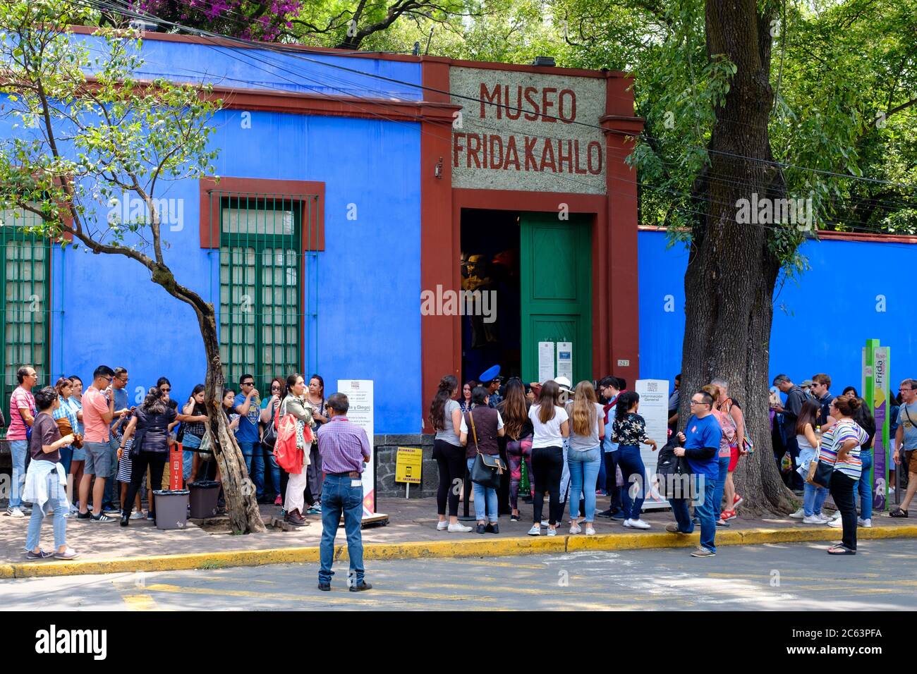 Casa Azul or Blue House, the house of Frida Kahlo and Diego Rivera in Coyoacan Stock Photo