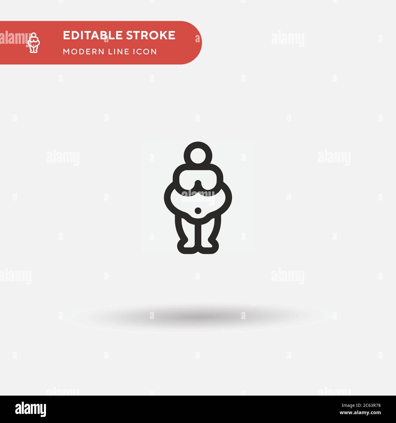 Venus Of Willendorf Simple vector icon. Illustration symbol design template for web mobile UI element. Perfect color modern pictogram on editable stro Stock Vector