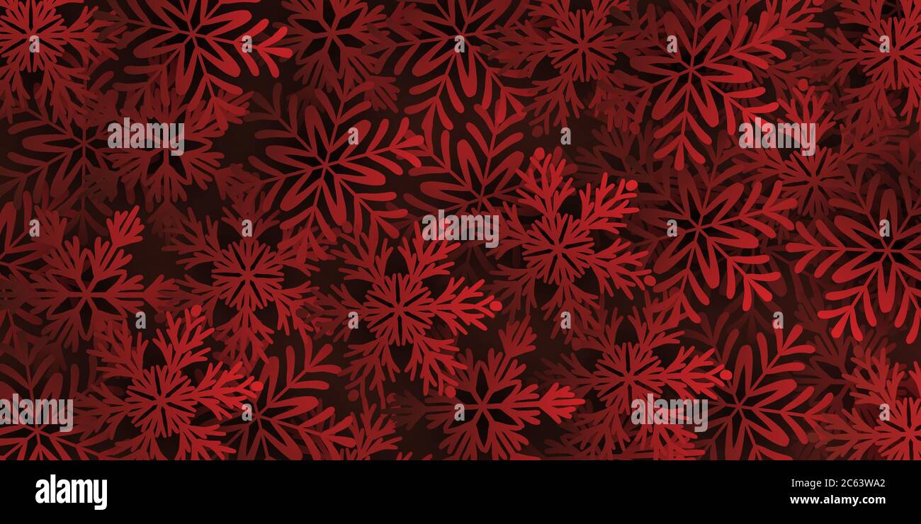 Dark red background with large red snowflakes. Vector illustration ...