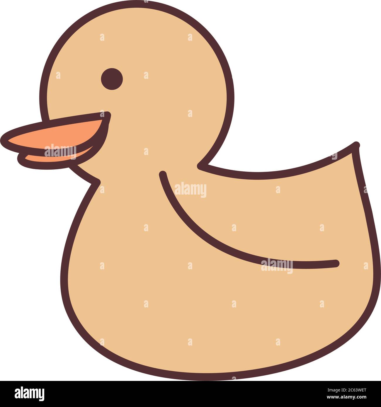 baby rubber duck toy, object newborn template line and fill design icon