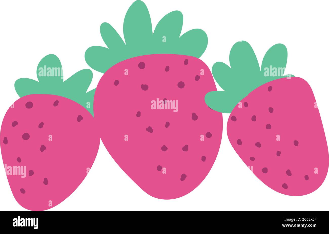 Strawberry Fruits Fresh Isolated Design Icon White Background Vector