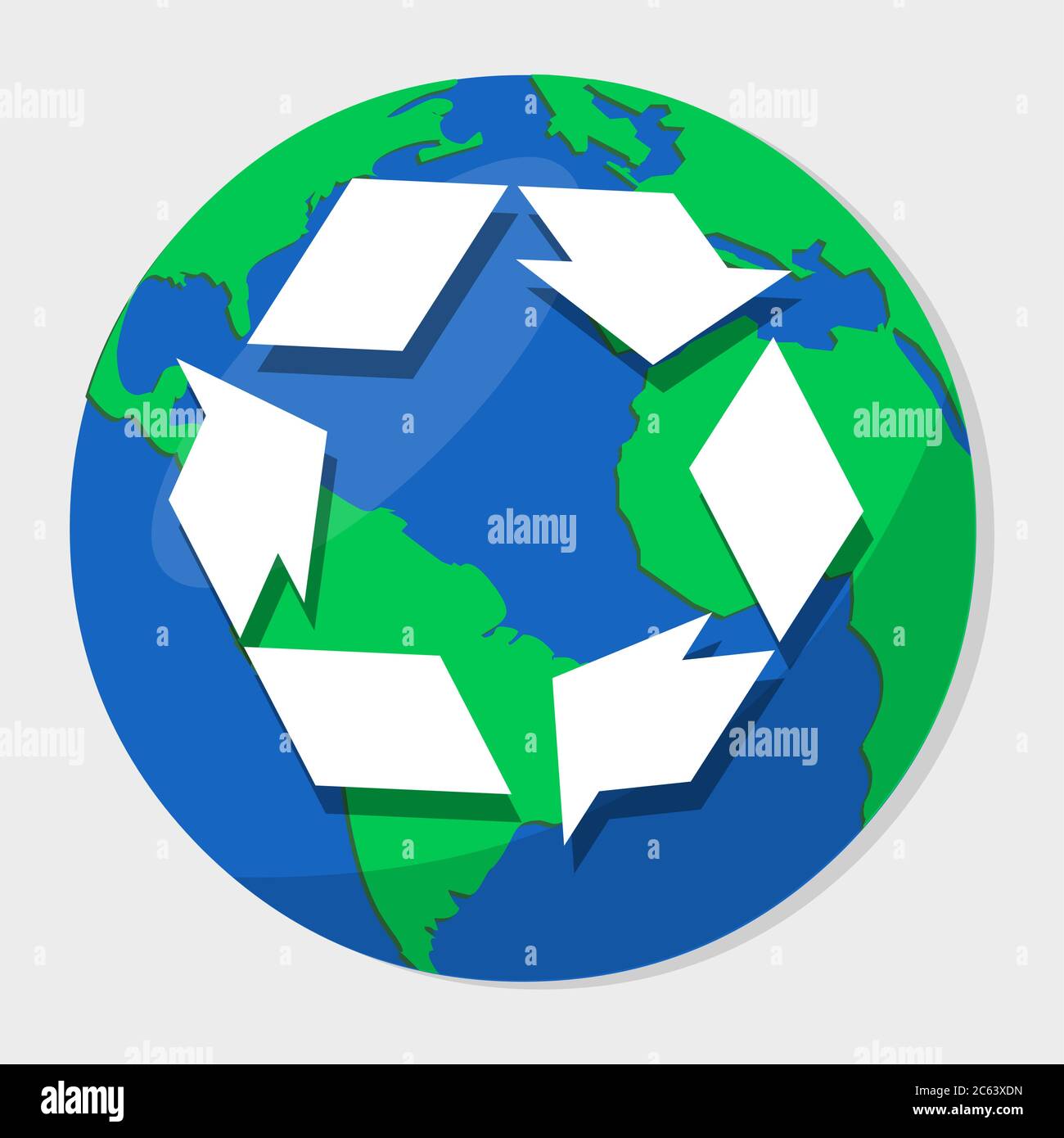 globe with recycle symbol for environmental concept vector illustration ...