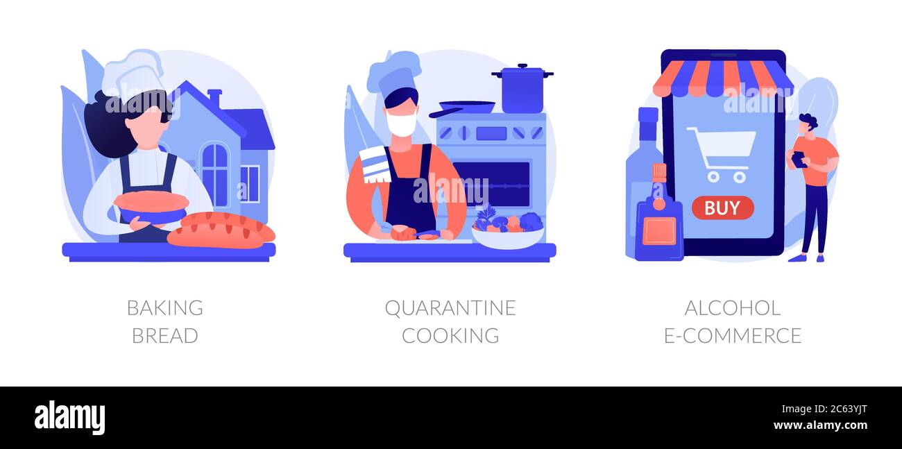 Homemade food and delivery abstract concept vector illustrations Stock ...