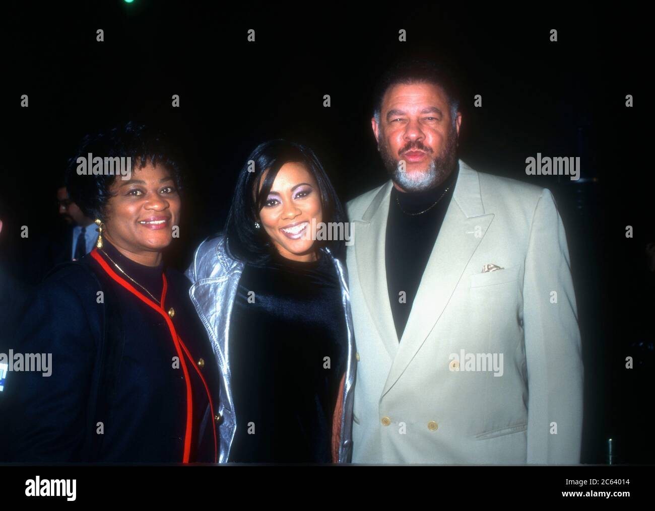 Beverly Hills, California, USA 11th December 1995 Actress Lela Rochon and parents mother Zelma Staples and father Samuel Staples attend 20th Century Fox' 'Waiting To Exhale' Premiere on December 11, 1995 at Samuel Goldwyn Theatre in Beverly Hills, California, USA. Photo by Barry King/Alamy Stock Photo Stock Photo