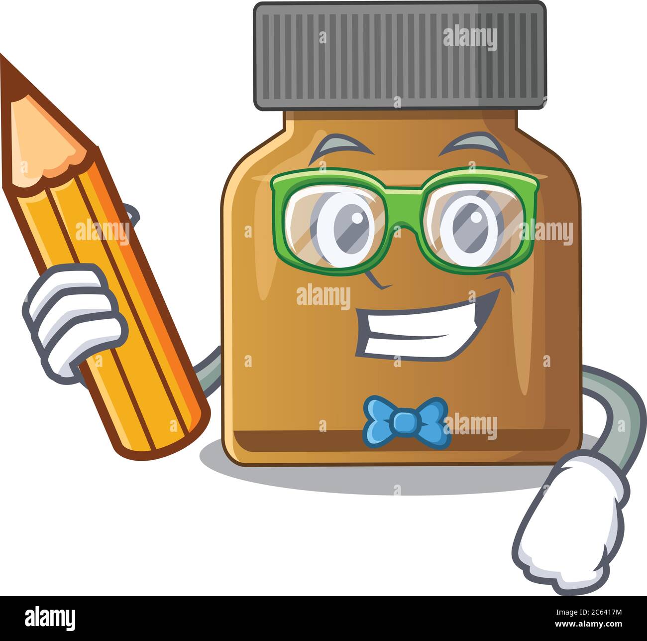 A clever student bottle vitamin b cartoon character study at home Stock ...