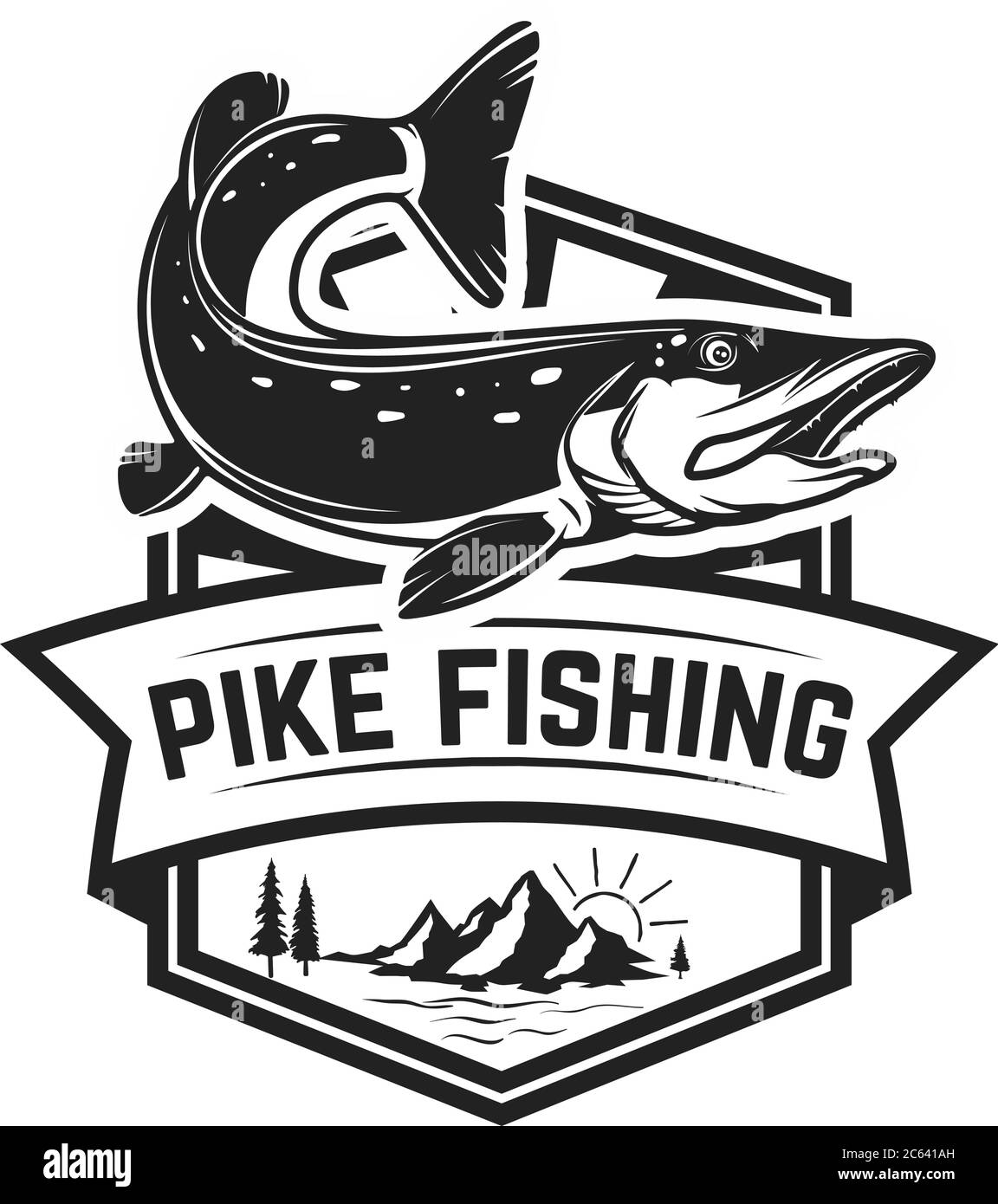 sakk hatás eredet pike fishing logo Levelezés logo selyem