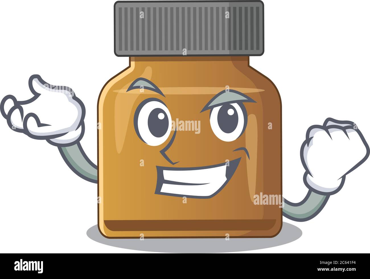 A funny cartoon design concept of bottle vitamin b with happy face