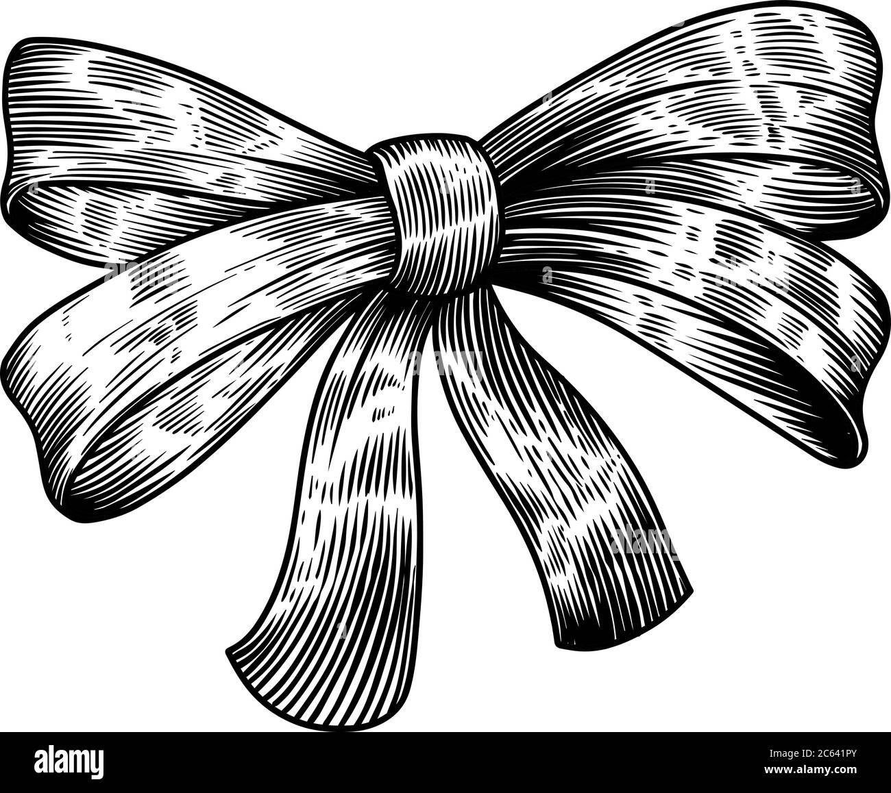Illustration Of Bow In Engraving Style Isolated On White Background