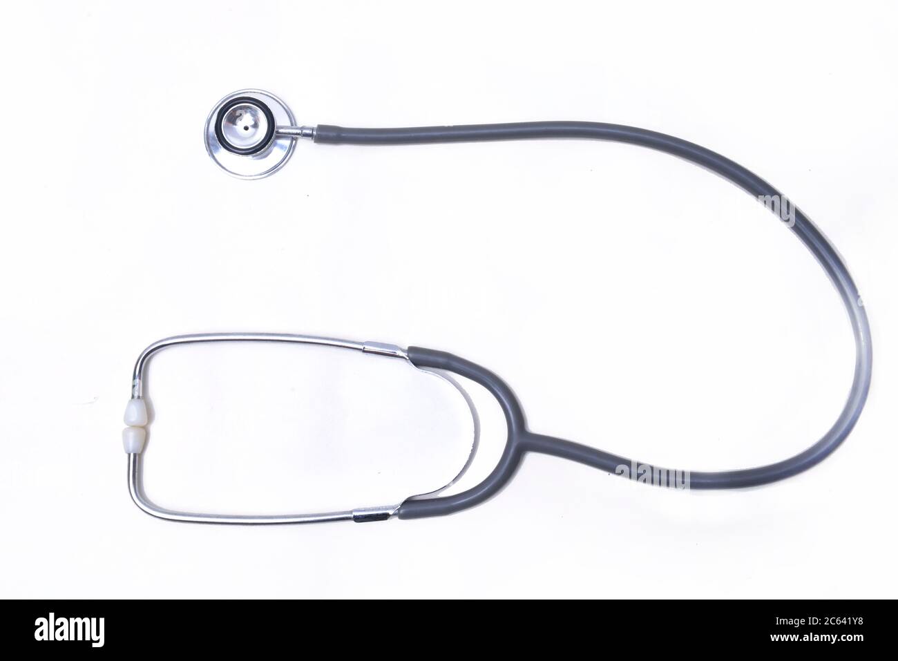 Black stethoscope isolated over white background Stock Photo - Alamy
