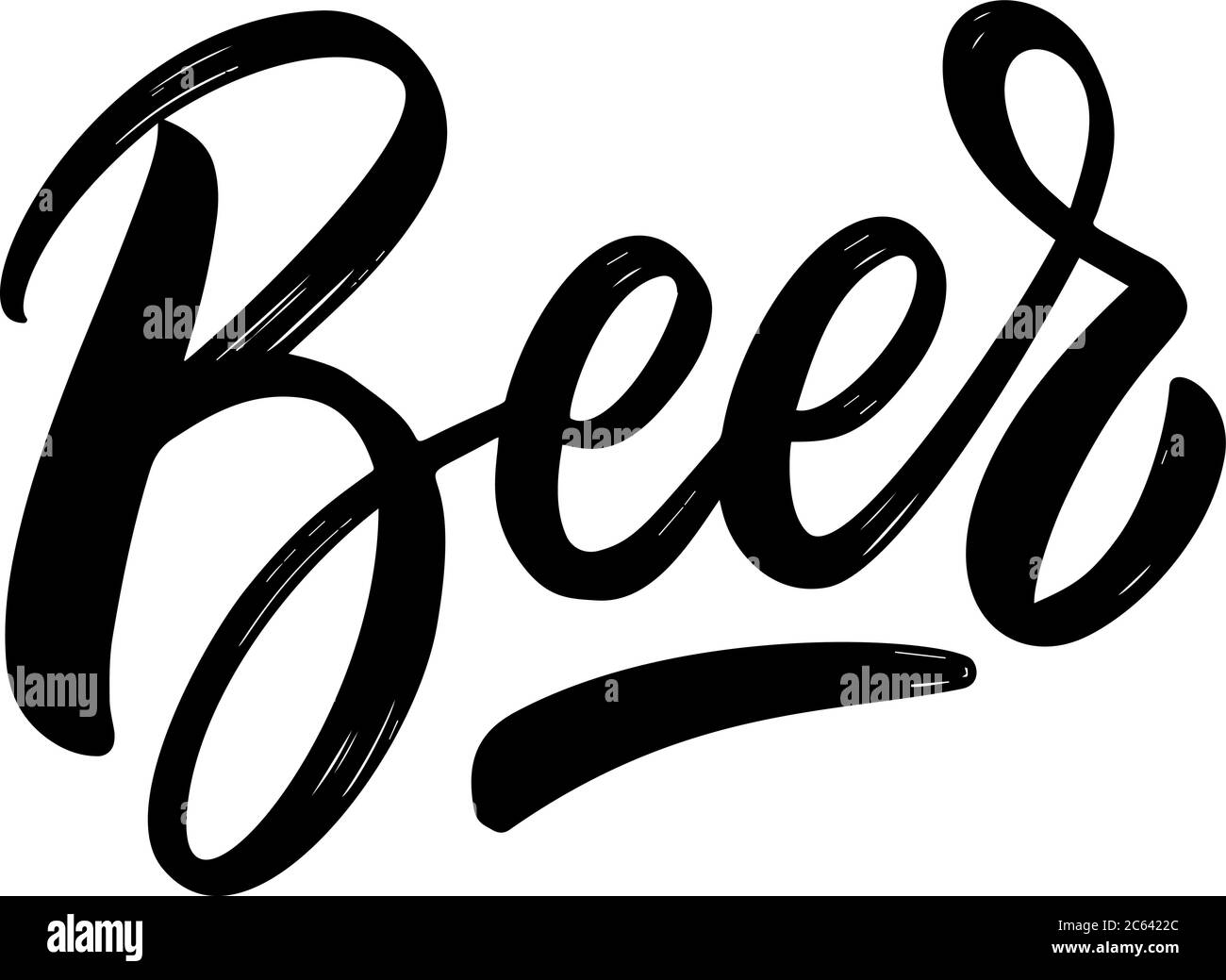 Beer. Lettering phrase on white background. Design element for poster