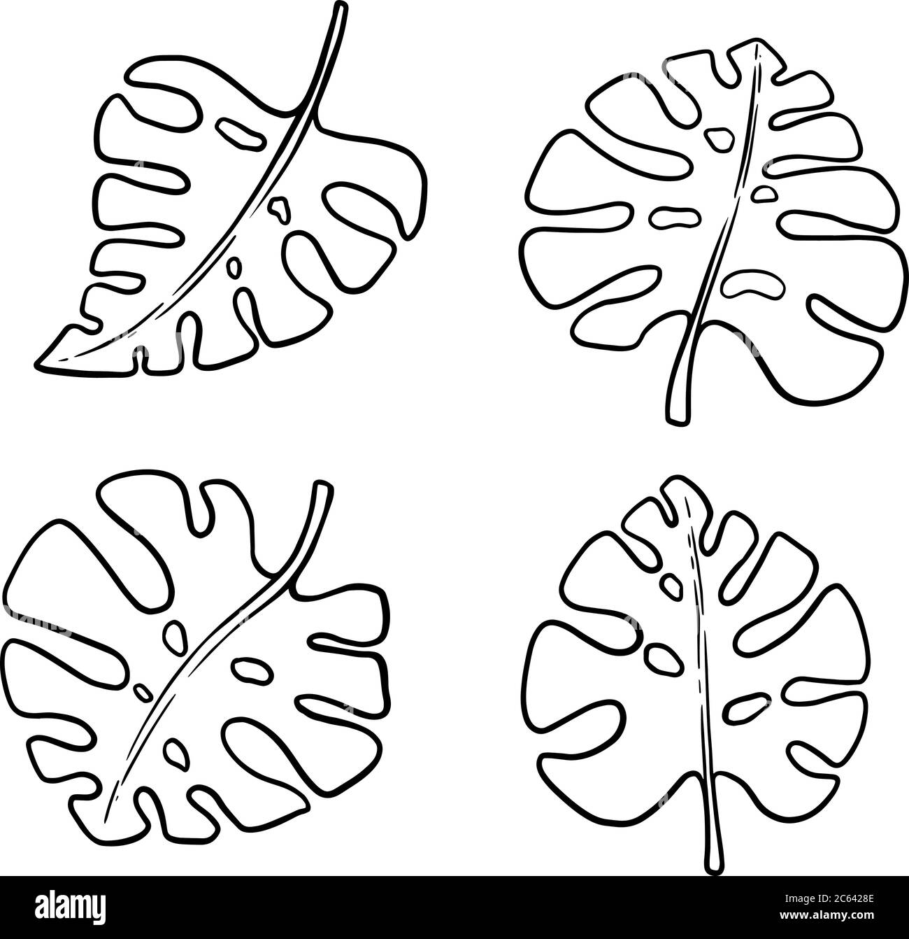 Set of illustrations of monstera leaves. Design element for poster, card,  banner, flyer. Vector illustration Stock Vector Image & Art - Alamy