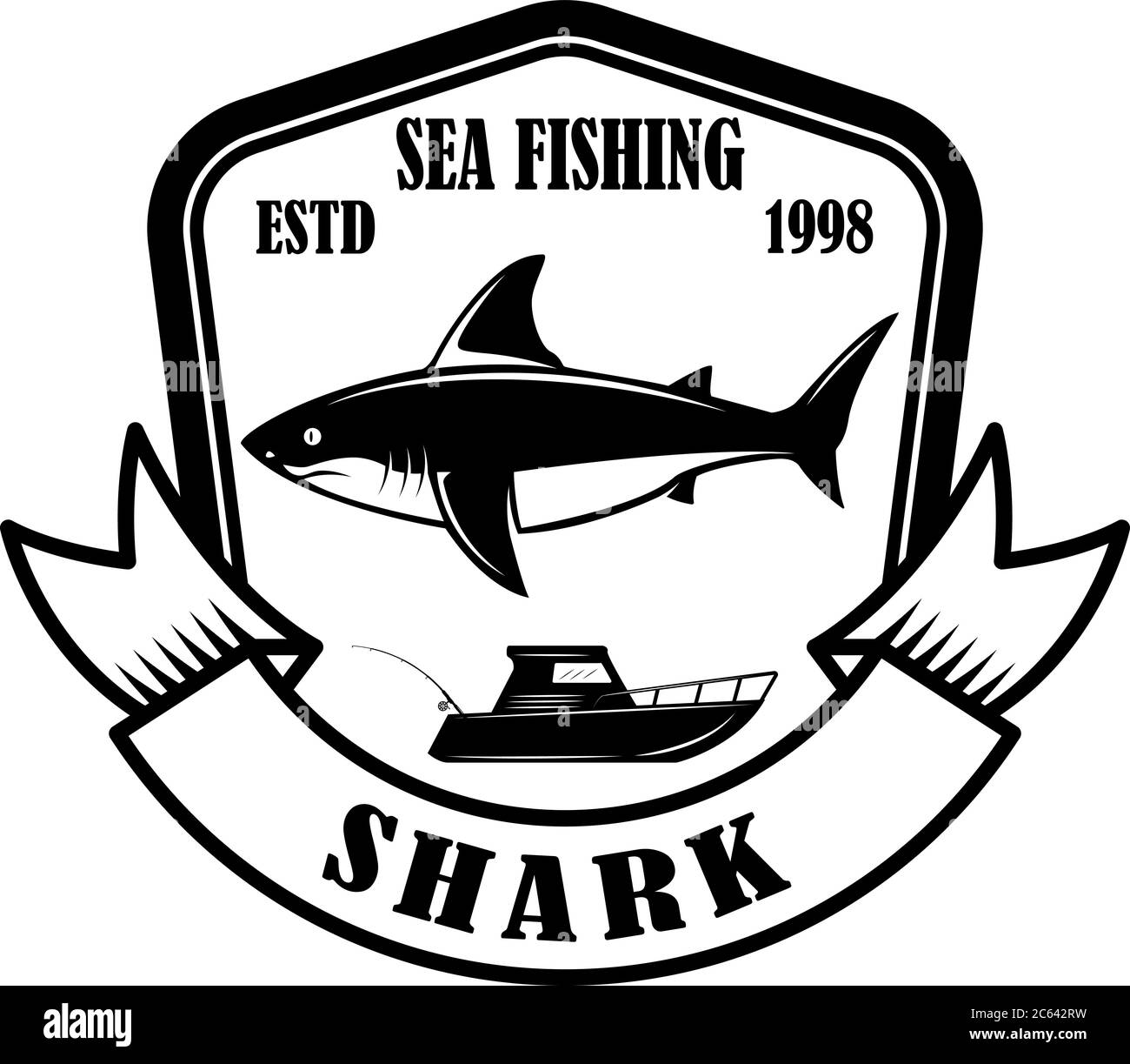 Shark fishing Black and White Stock Photos & Images - Alamy
