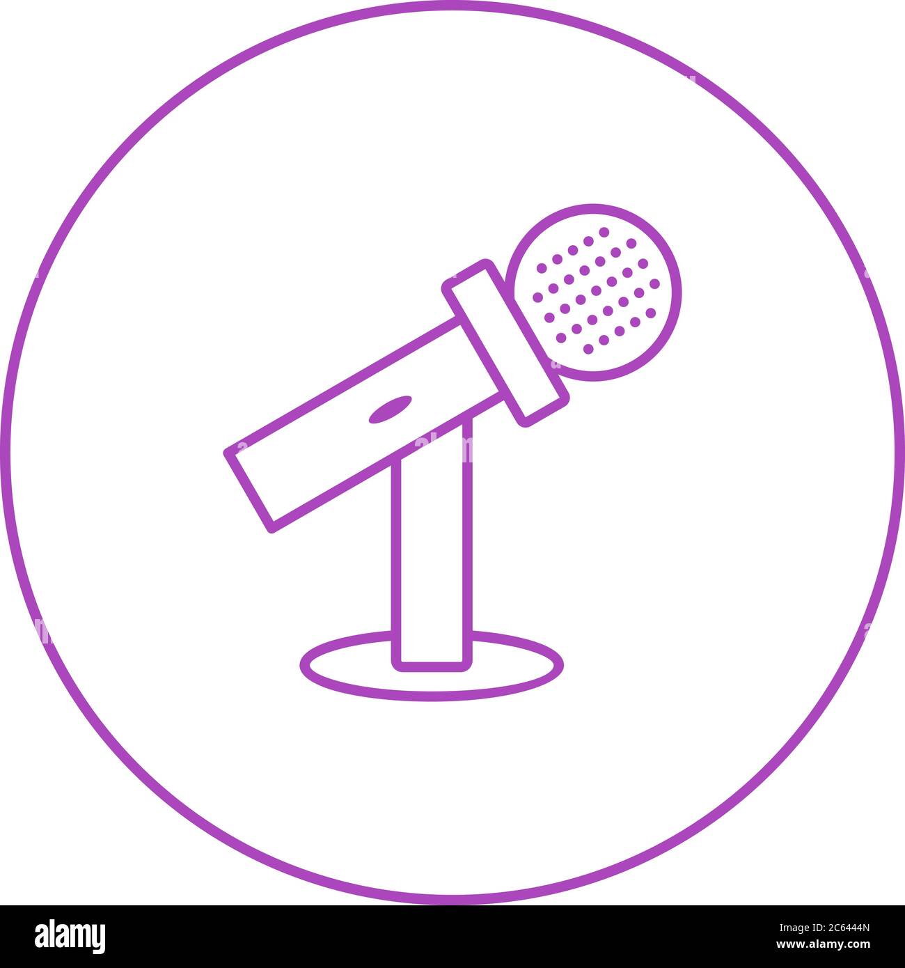 Unique Mic ON Stand Vector Line Icon Stock Vector Image & Art - Alamy