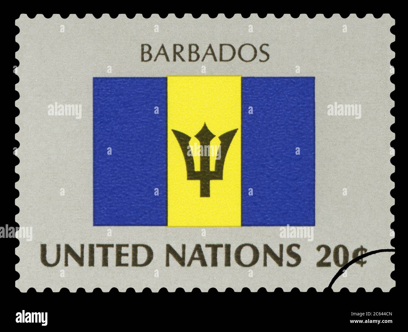 BARBADOS Postage Stamp of Barbados national flag, Series of United