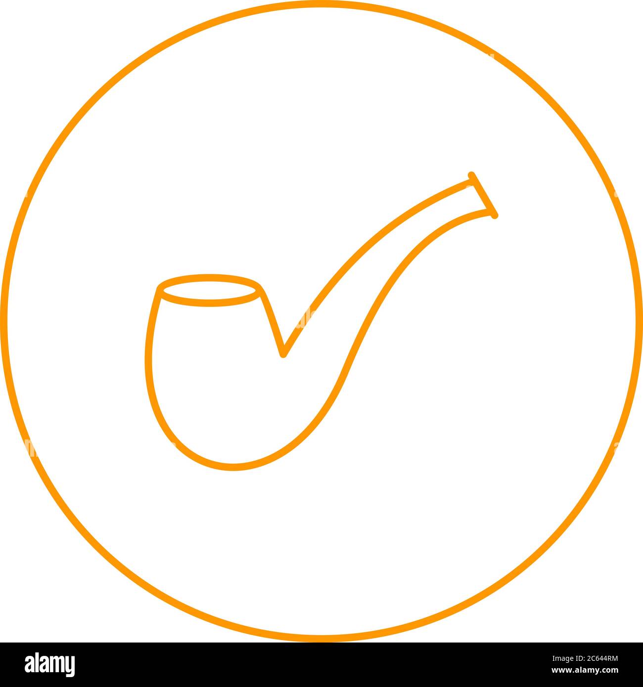Unique Smoking Pipe Vector Line Icon Stock Vector