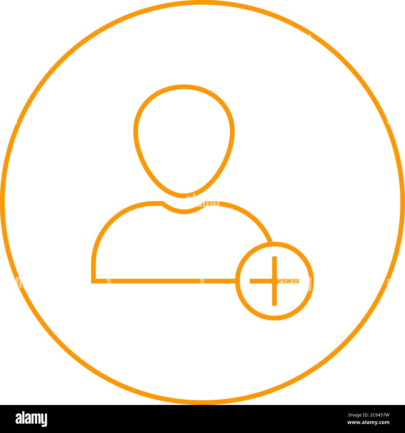 Unique Add Account Vector Line Icon Stock Vector