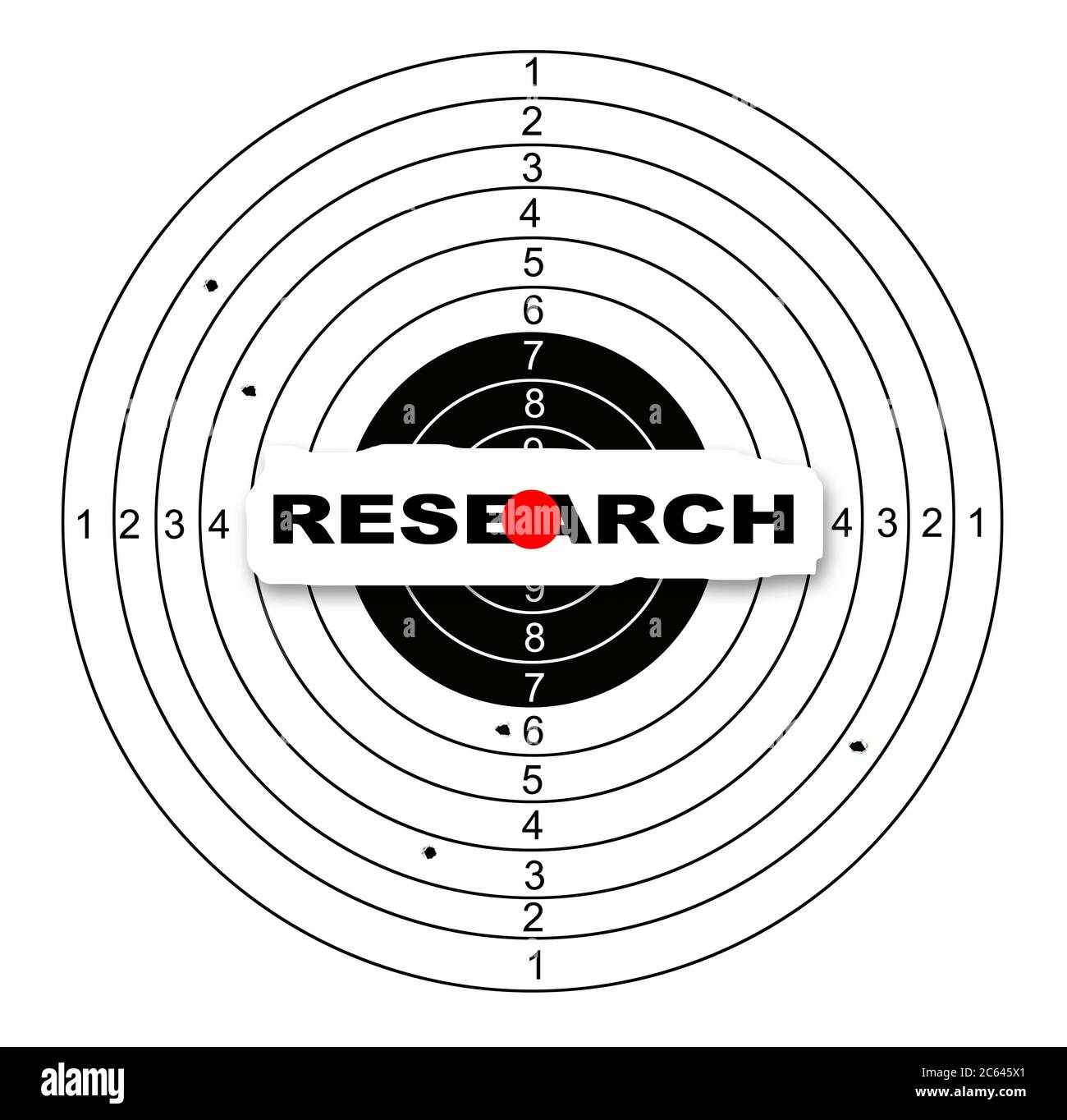 Shooting Target With Word Research Made In 2d Software Stock Photo Alamy