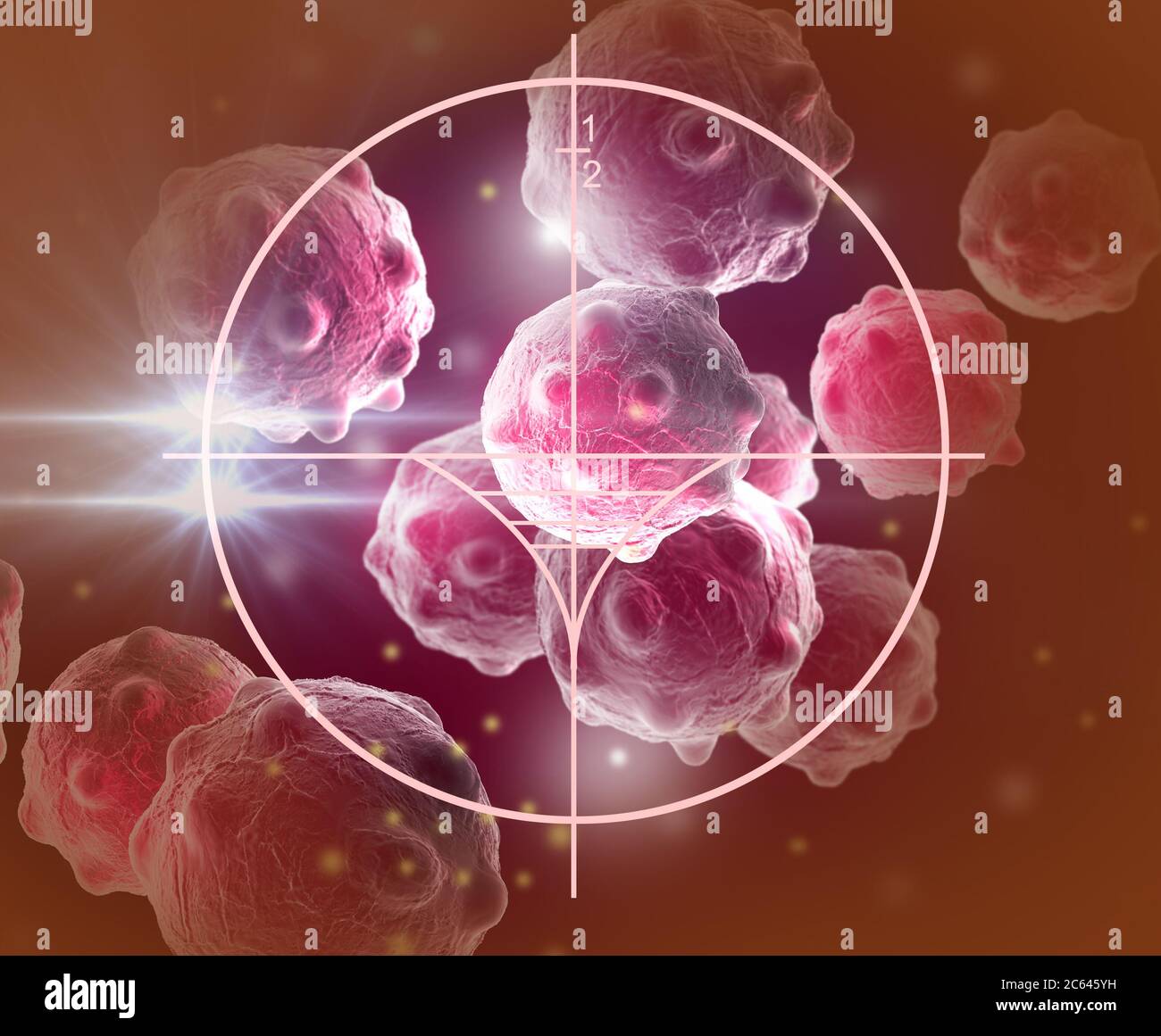 cancer cell made in 3d software Stock Photo - Alamy