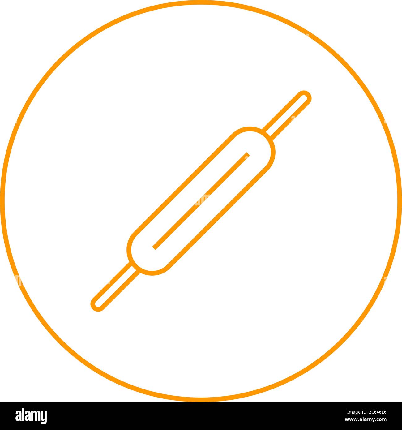 Unique Roller And Pin Vector Line Icon Stock Vector