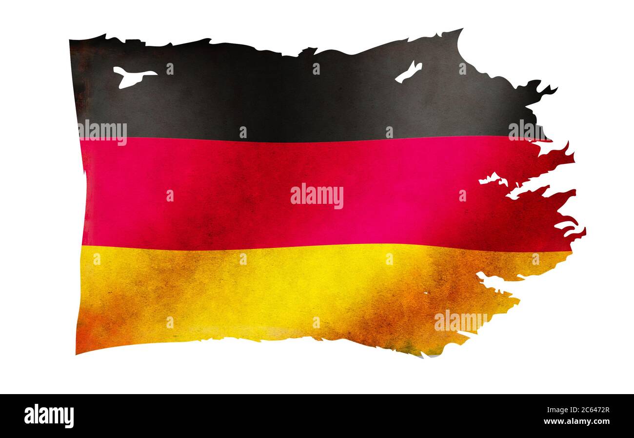 Dirty and torn country flag illustration / Germany Stock Photo