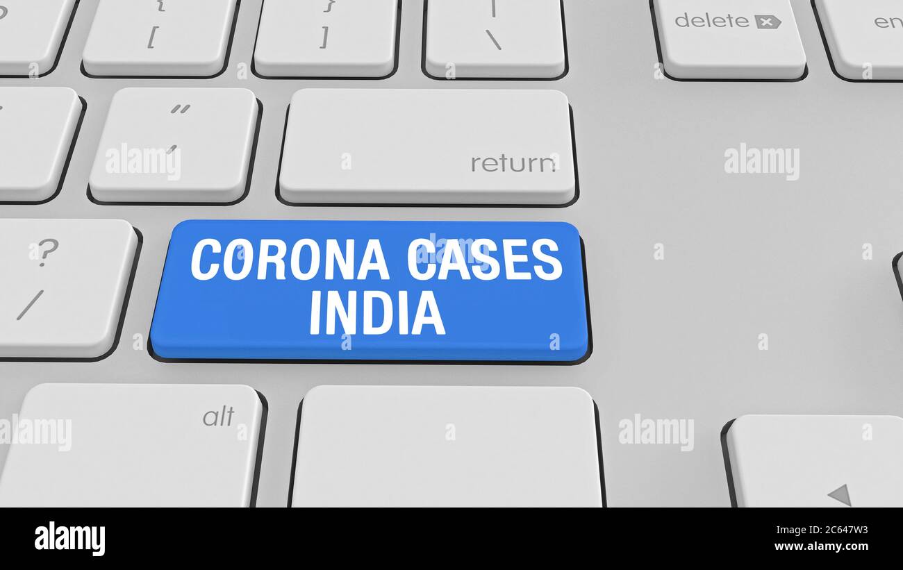 Corona Virus Related White Computer Keyboard Stock Photo Stock Photo