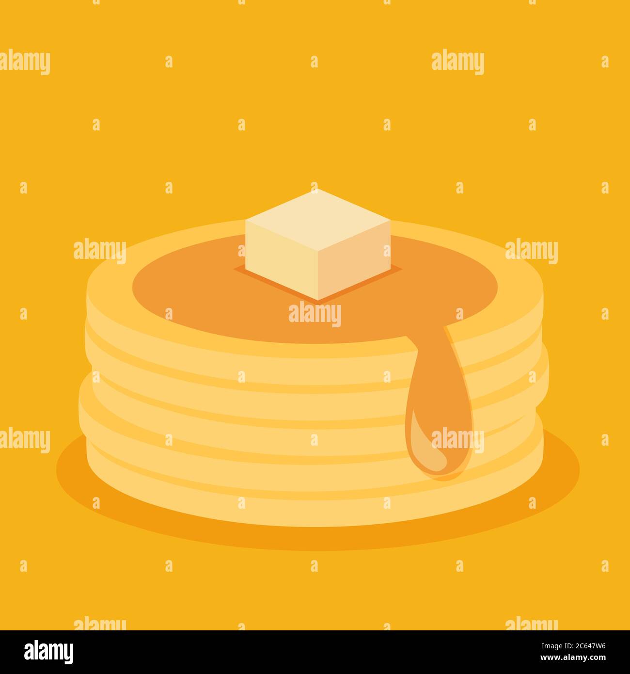 Isometric icon of pancakes Stock Vector