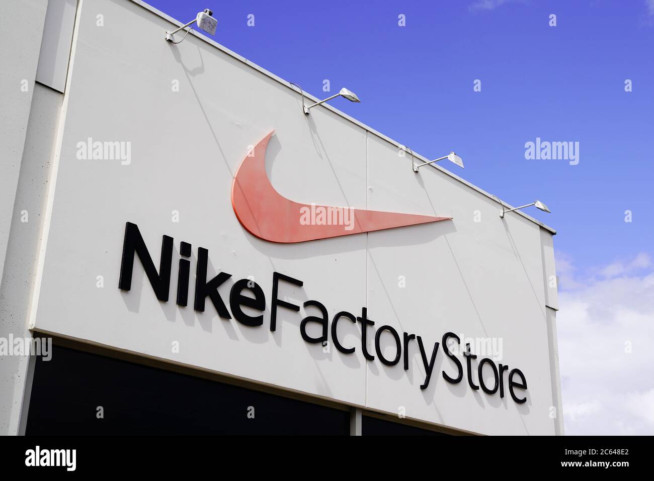 Bordeaux , Aquitaine / France - 06 24 2020 : Nike Factory Store logo sign sporty fashion shop front Stock Photo