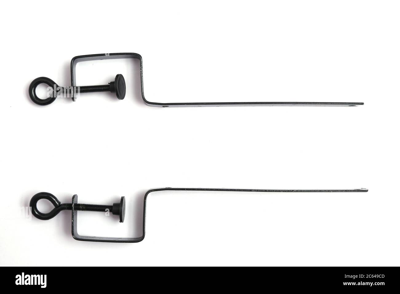 Portrait of Table Tennis Net Clamps. Isolated on white background Stock