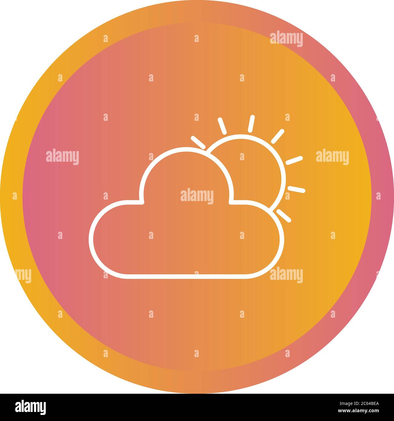 Unique Sun & Cloud Vector Line Icon Stock Vector Image & Art - Alamy