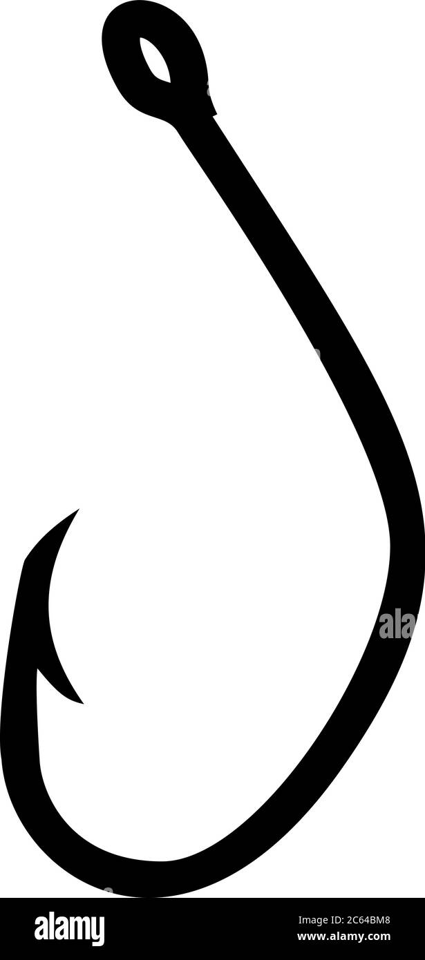 Illustration of fishing hook. Design element for logo, label, sign