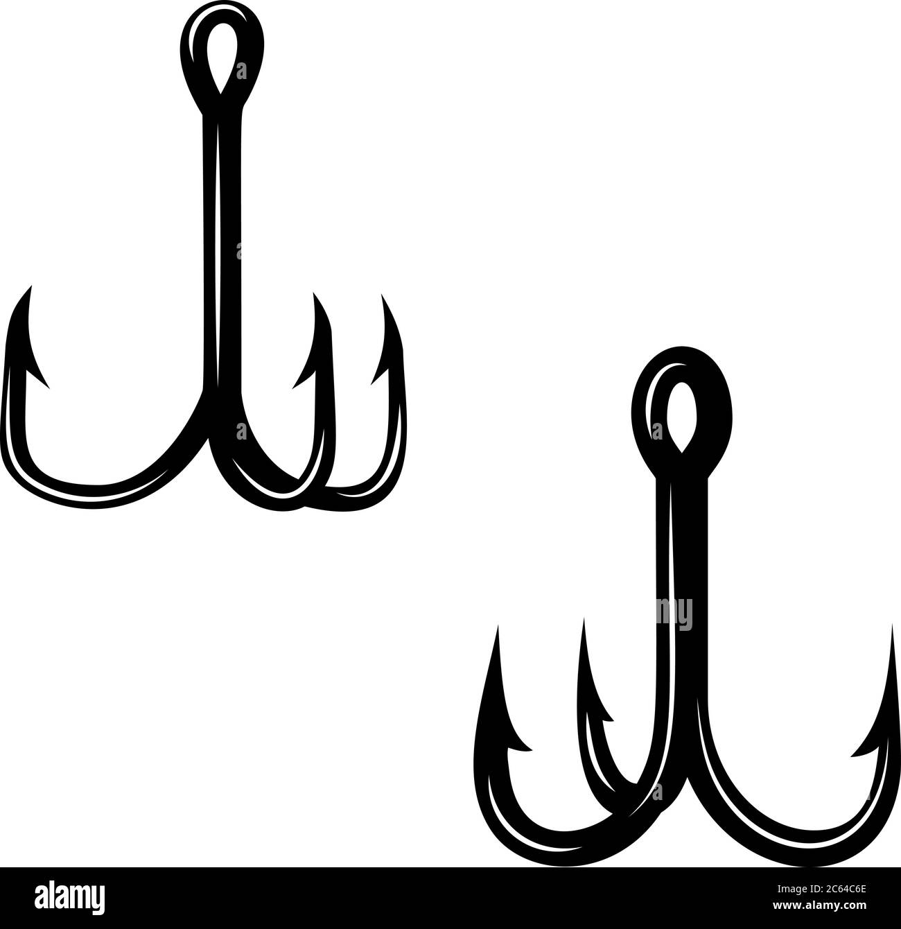 Set of illustrations of fishing hooks. Design element for logo, label,  sign, poster, t shirt. Vector illustration Stock Vector Image & Art - Alamy