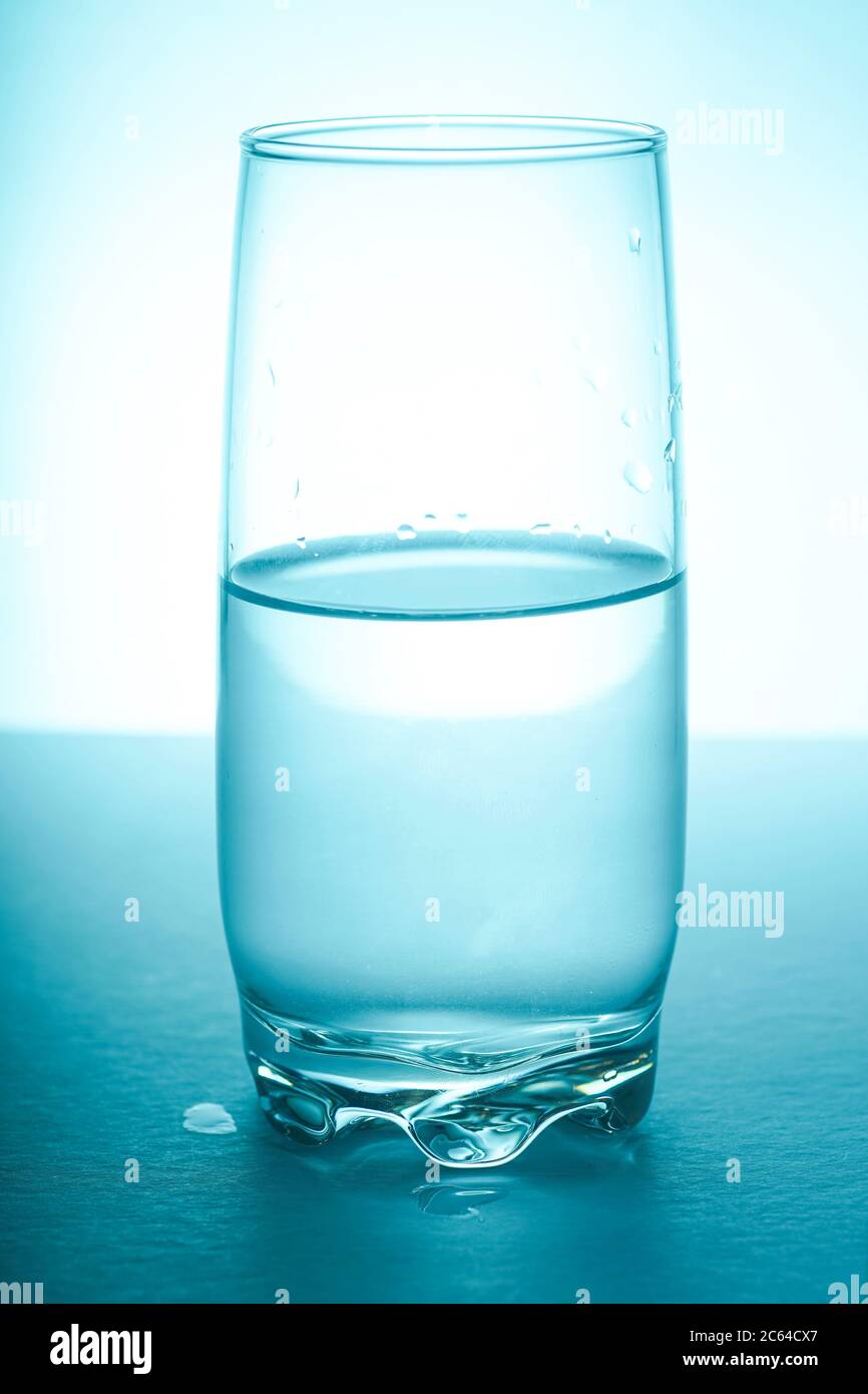 Glass half empty or glass half full. Psychology or motivational concept