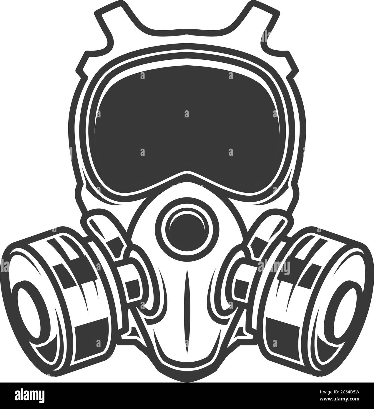 Illustration of gas mask isolated on white background. Biohazard ...