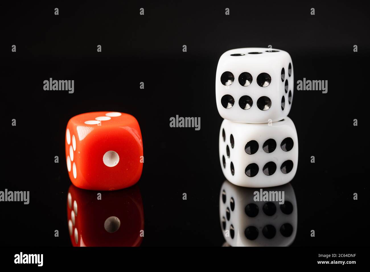 Reward Risk Dice Red and White dices, Risk vs Reward conceptual shot Stock Photo - Alamy